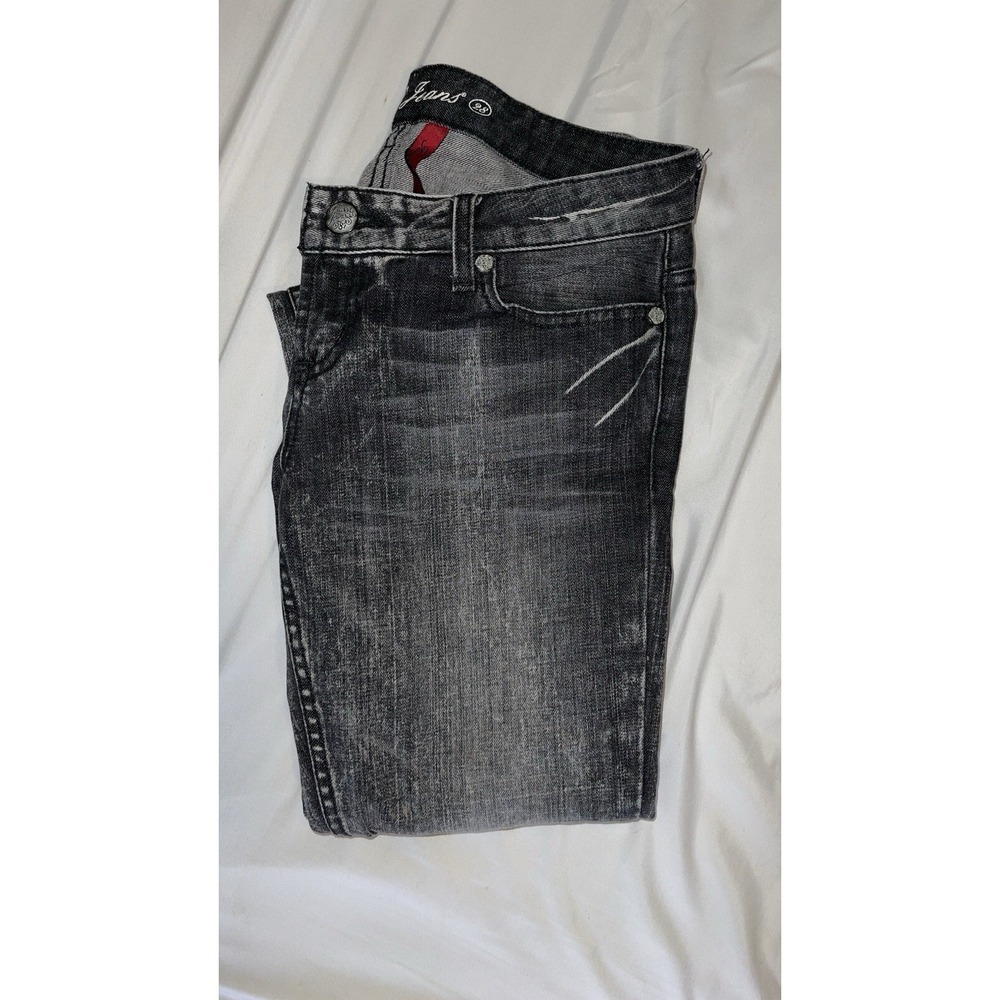 Guess Jeans Los Angeles Black Acid Wash Women's Size 28 Skinny Stretch Jeans - Picture 5 of 11